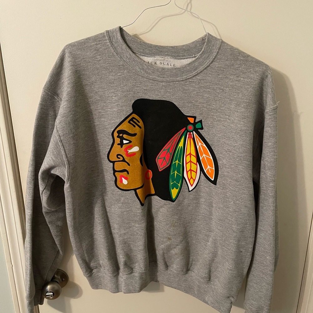 Black Scale Gray Crewneck Sweater